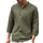 Solid Color Half Sleeve V Neck Buckle Trend Men's Cotton Linen Shirt