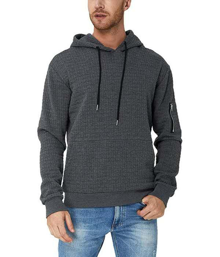 Long Sleeve Hoodie Zip Pocket Hooded Sports Jacket