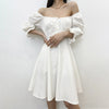 Temperament Waist Waist French Style Sleeve Dress Women