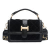 Velvet Wide Shoulder Strap Crossbody Small Square Bag
