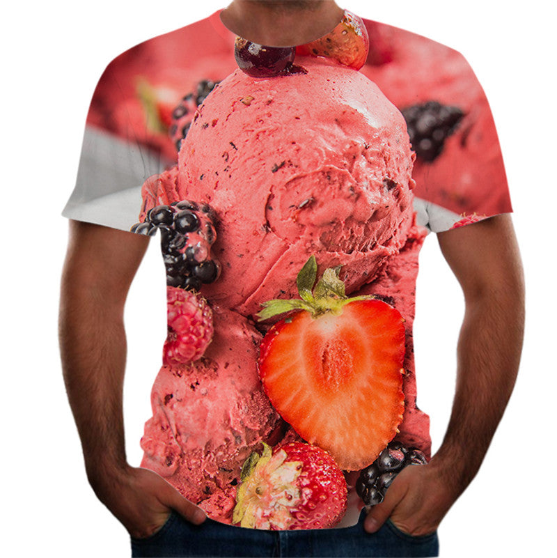 3D digital round neck short sleeve