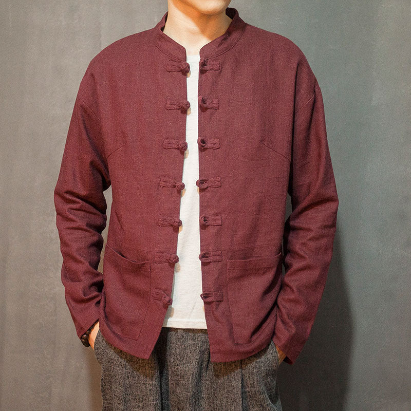 Ethnic Style Disc Button Casual Jacket