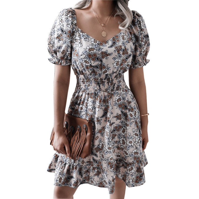 Women's Short Sleeve Casual Ruffle Dress