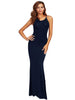 Bundled Wind Exposed Waist Sexy Nightclub Party Dress Evening Dress Dress Long