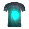 Abstract Twisted Swirl Digital Print Round Neck Short Sleeve T-Shirt