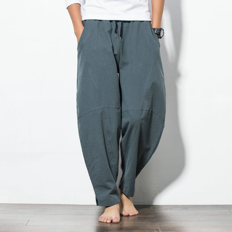Fashion Casual Pants Imitating Linen Loose