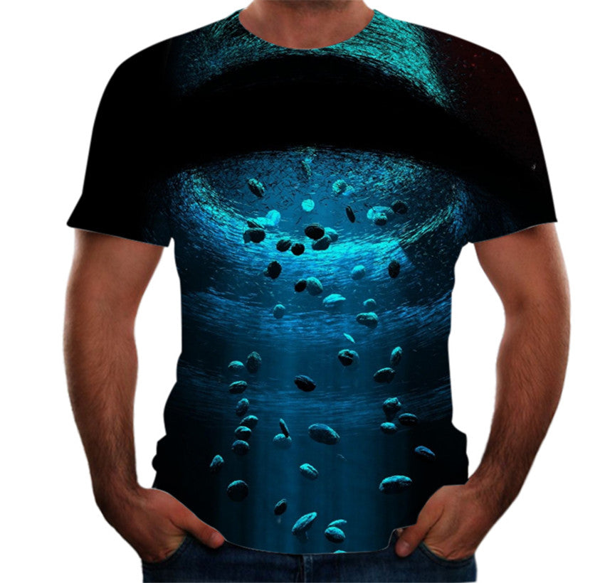 3D digital round neck short sleeve T-shirt