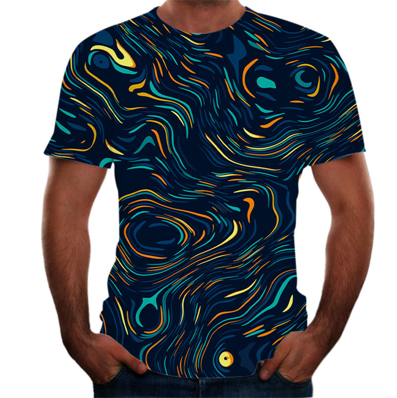 3D digital printing round neck short sleeves