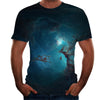 Digital print round neck short sleeve T-shirt