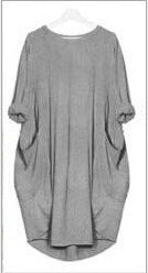 Women's Loose Casual Pocket Long Sleeve Dress