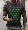 New Personality Pattern Honeycomb 3D Digital Printing Short-Sleeved T-Shirt