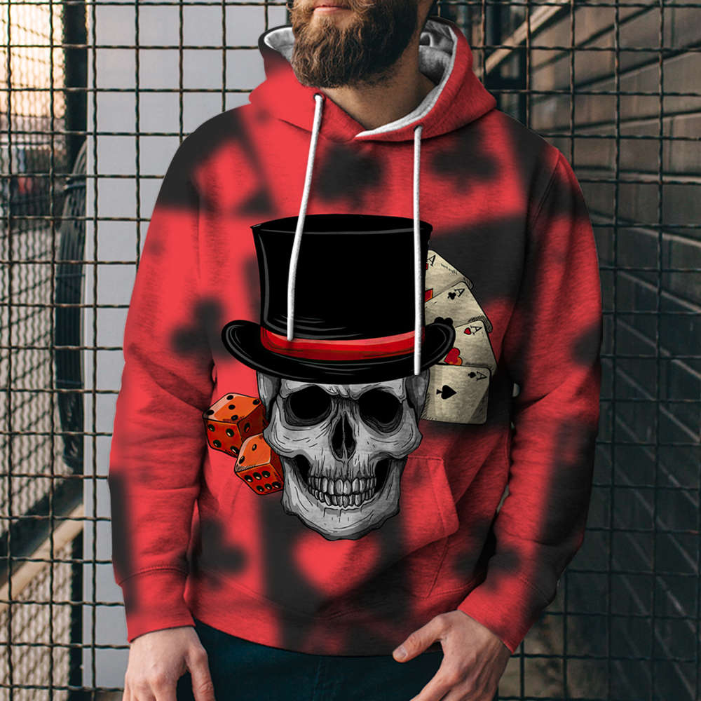 3D Digital Printing Loose Hooded Sweatshirt