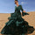 New Dark Green Chiffon Long Skirt Travel Holiday Women's Clothing