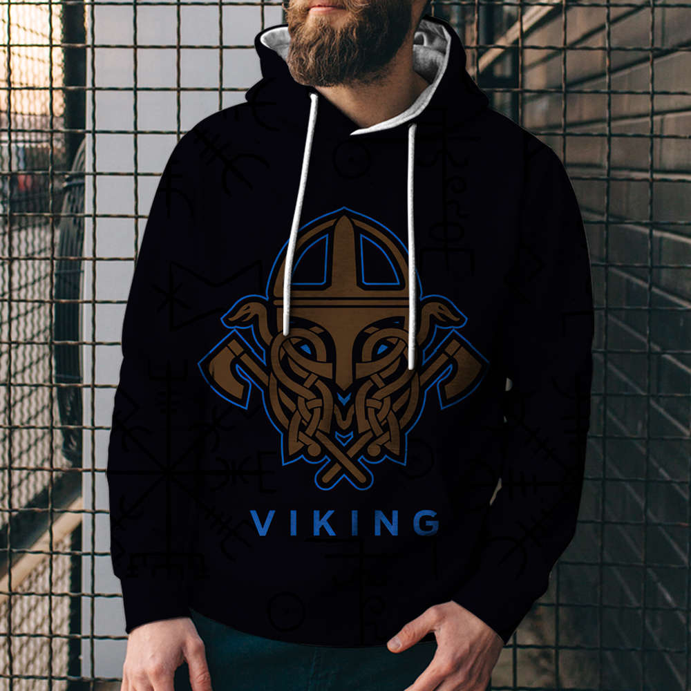 3D Digital Printing Loose Hooded Sweatshirt