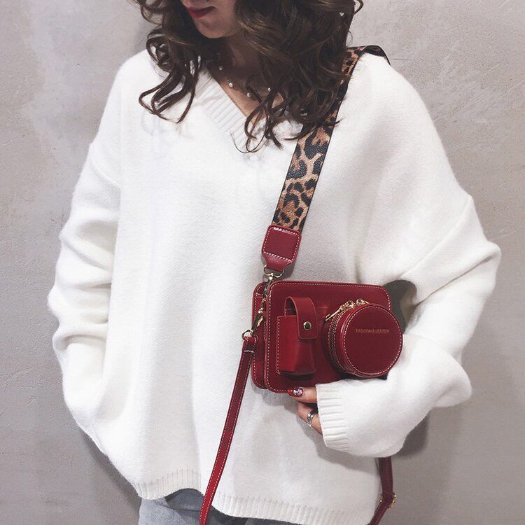 Retro Broadband One-shoulder Messenger Small Square Bag