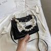Fashionable Bowknot Lingge Pearl Portable Messenger Bag