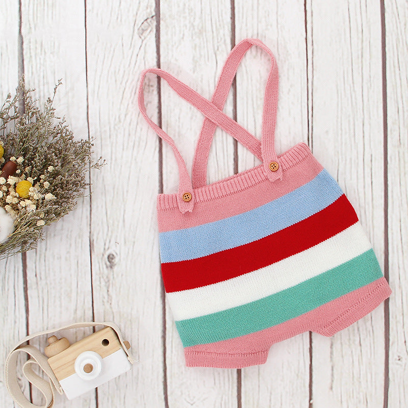 Knitted Rainbow Rompers