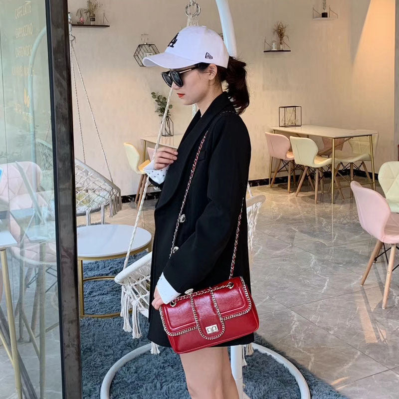 Small fragrance chain bag retro motorcycle bag