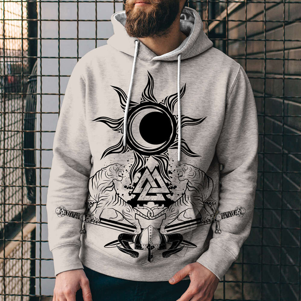 3D Digital Printing Loose Hooded Sweatshirt