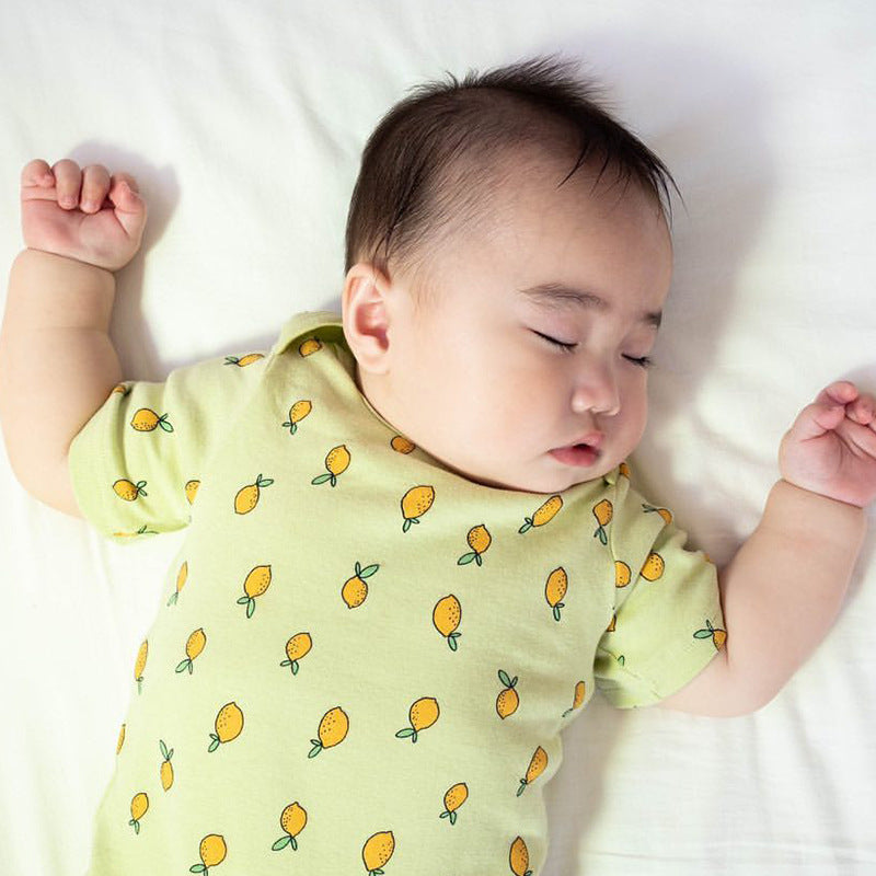 Children's Clothing Baby Onesies Summer Short-sleeved Fashion Printing Korean Home Leisure Climbing