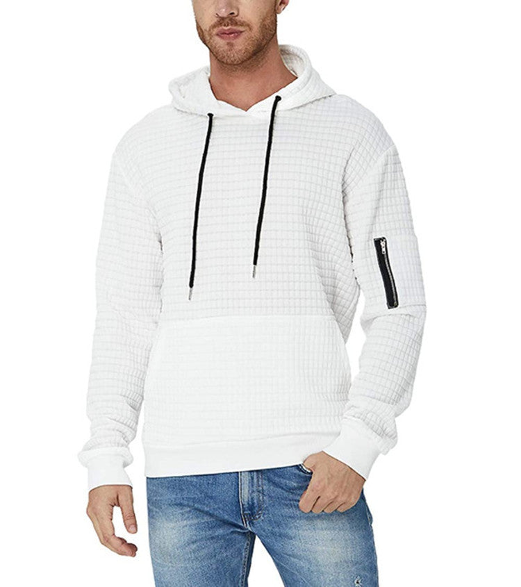 Long Sleeve Hoodie Zip Pocket Hooded Sports Jacket