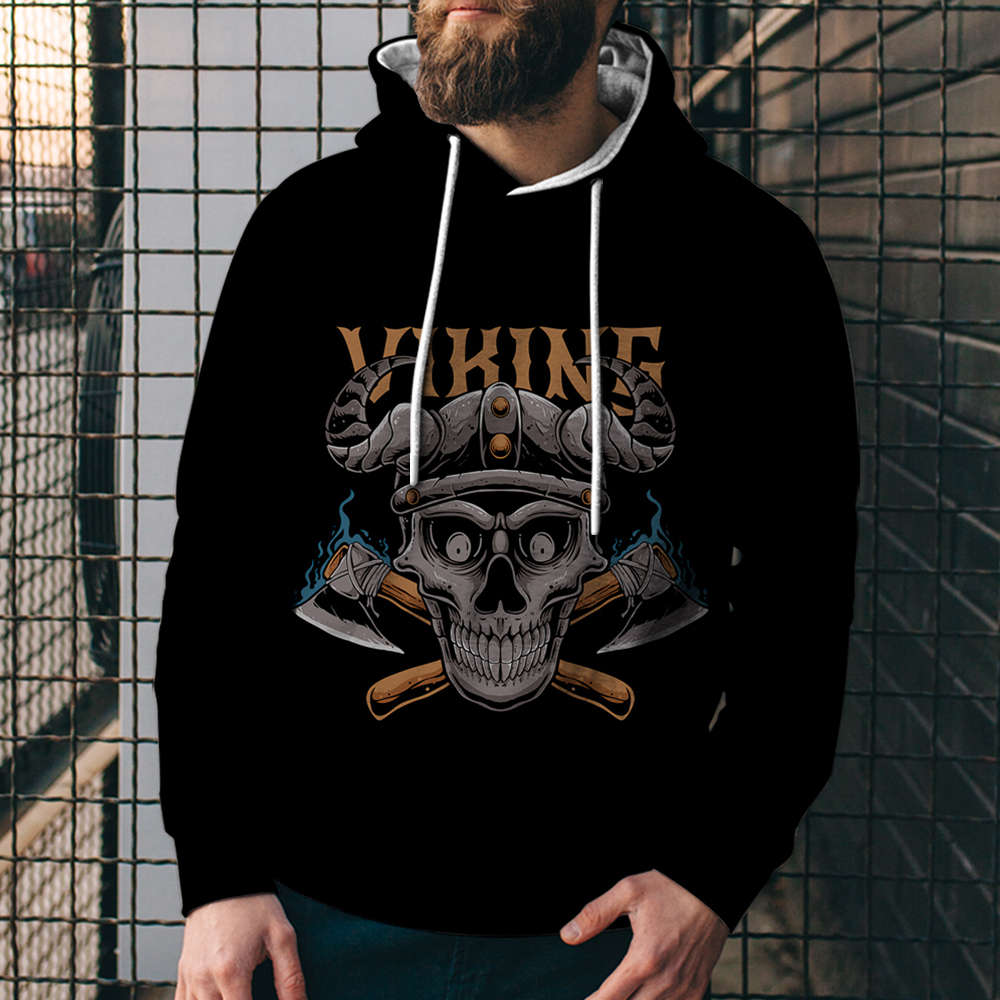 3D Digital Printing Loose Hooded Sweatshirt