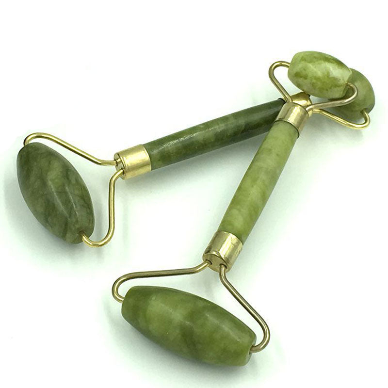 Double Head Green Jade Roller Elliptical Massager Eye Face Neck Facial Slimming Thin face Beauty Health Care Tools Top selling