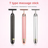 T Type Electric Golden Beauty Stick V Face Artifact Facial Massage Lift Vibration Massager for Face Beauty Equipment Wrinkle Bar