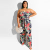The New Spring Strapless Printed Jumpsuit Europe And America Cross
