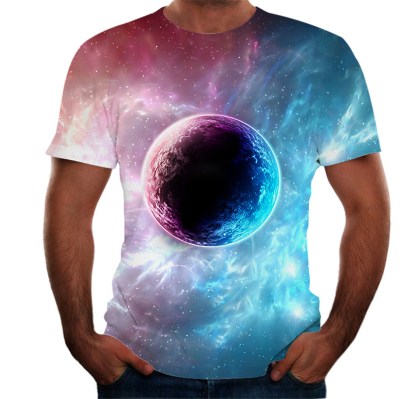 3D digital round neck short sleeve T-shirt