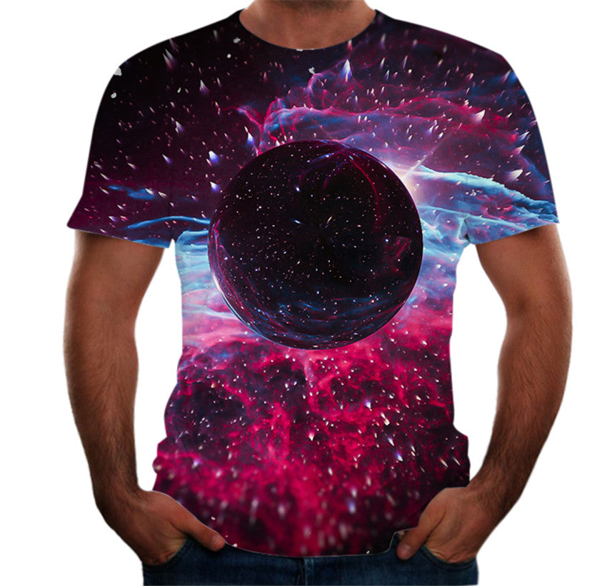 3D digital round neck short sleeve T-shirt