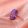 Open Adjustable Ring Retro Metal Color Geometric Chain Ring