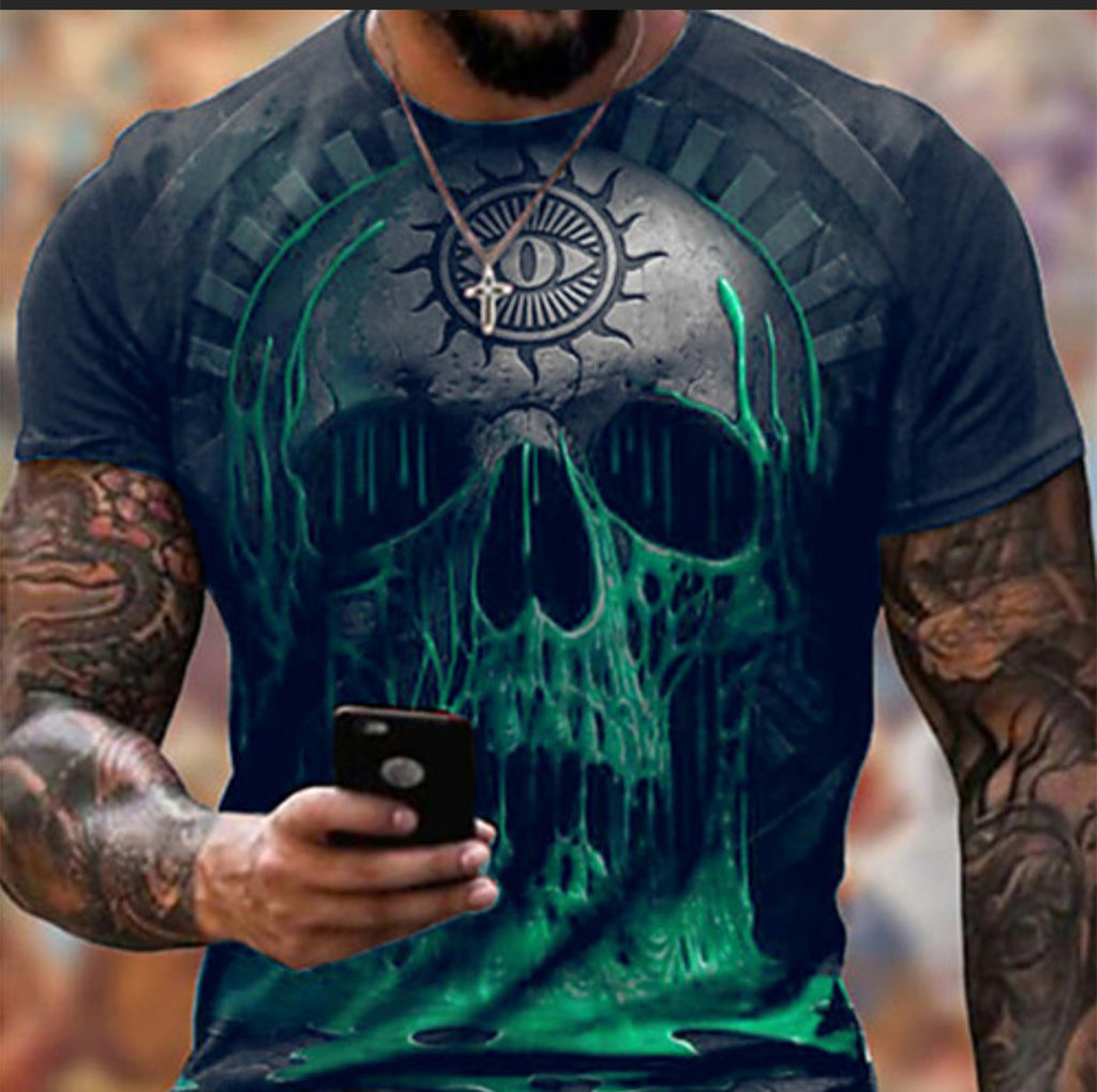 3D Digital Round Neck Short Sleeve T-Shirt