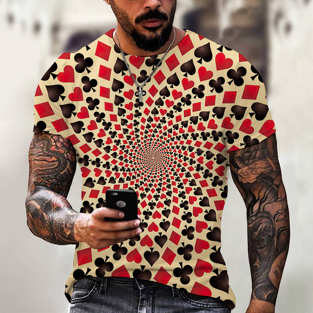 New Men Summer 3Dt Shirt Top Printing Street Short Sleeves