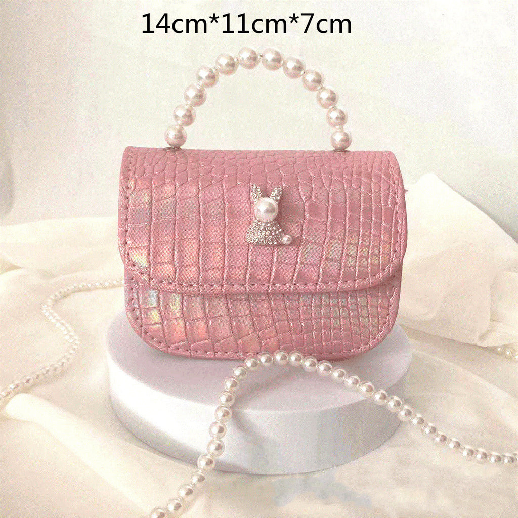 Rhinestone Rabbit Cute Girl Bag Pearl Portable Can Be Diagonal
