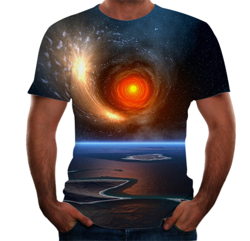 3D digital round neck short sleeve T-shirt