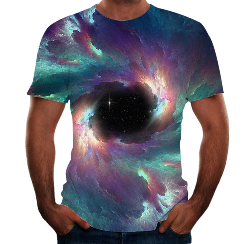 3D digital printing round neck short sleeves