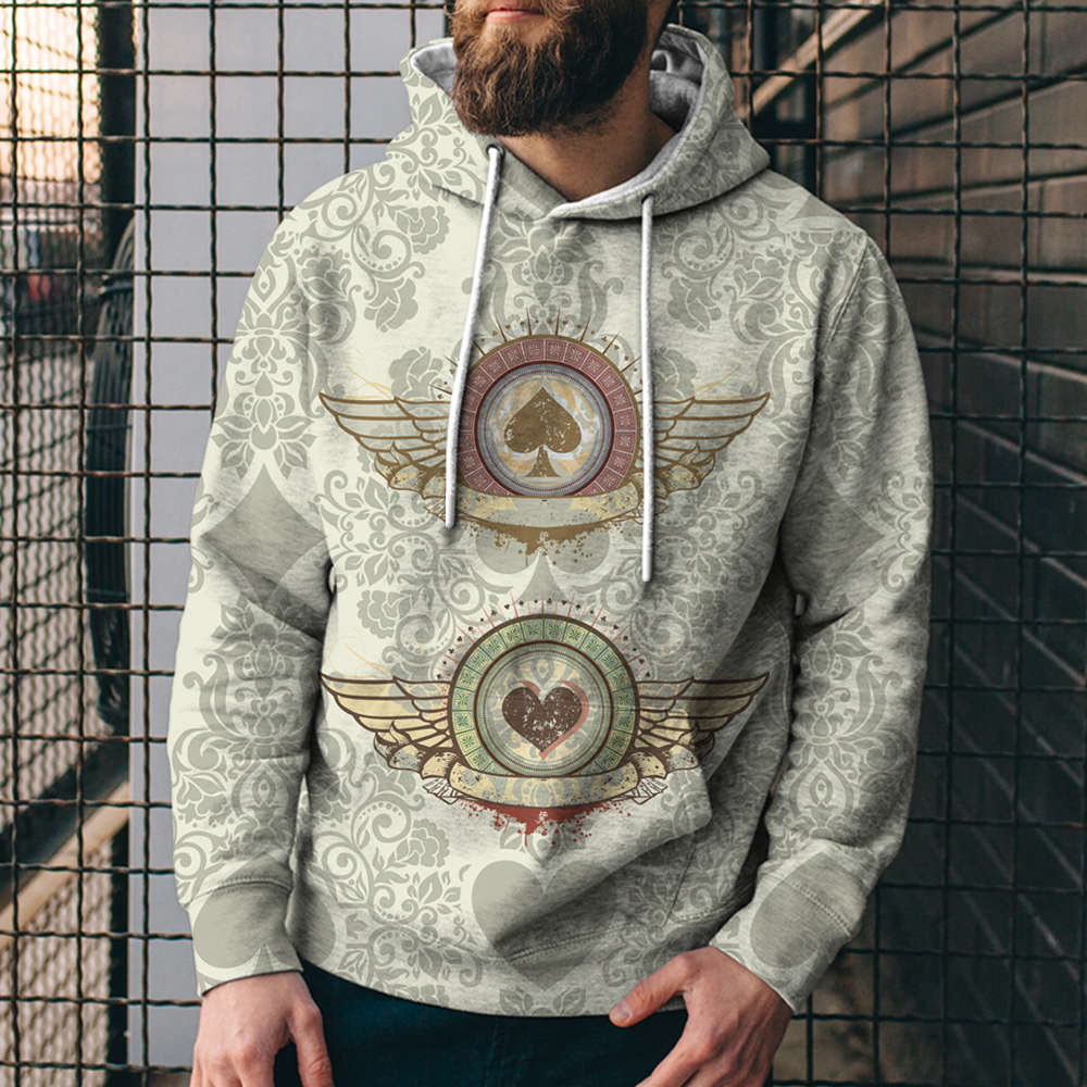 3D Digital Printing Loose Hooded Sweatshirt
