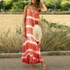 Women's Printed Striped Plus Size Maxi Loose Dress