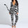 Women's V-neck Digital Printing Long-sleeved Button Tail Bodysuit