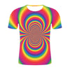 Abstract Twisted Swirl 3D Digital Printing Round Neck Short Sleeve T-Shirt