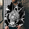 3D Digital Printing Loose Hooded Sweatshirt