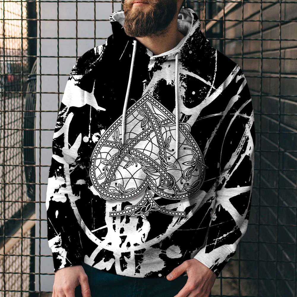 3D Digital Printing Loose Hooded Sweatshirt