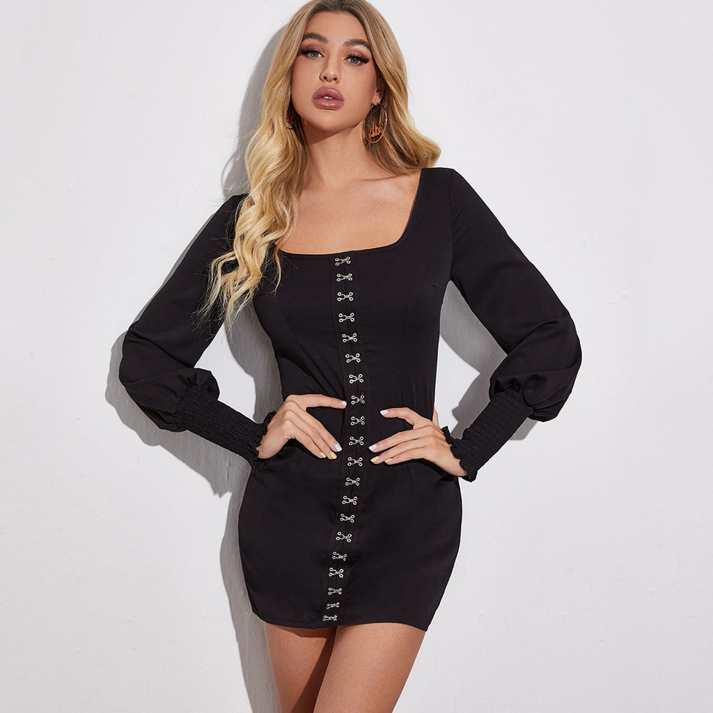 Temperament Sexy Long-Sleeved Hip Dress