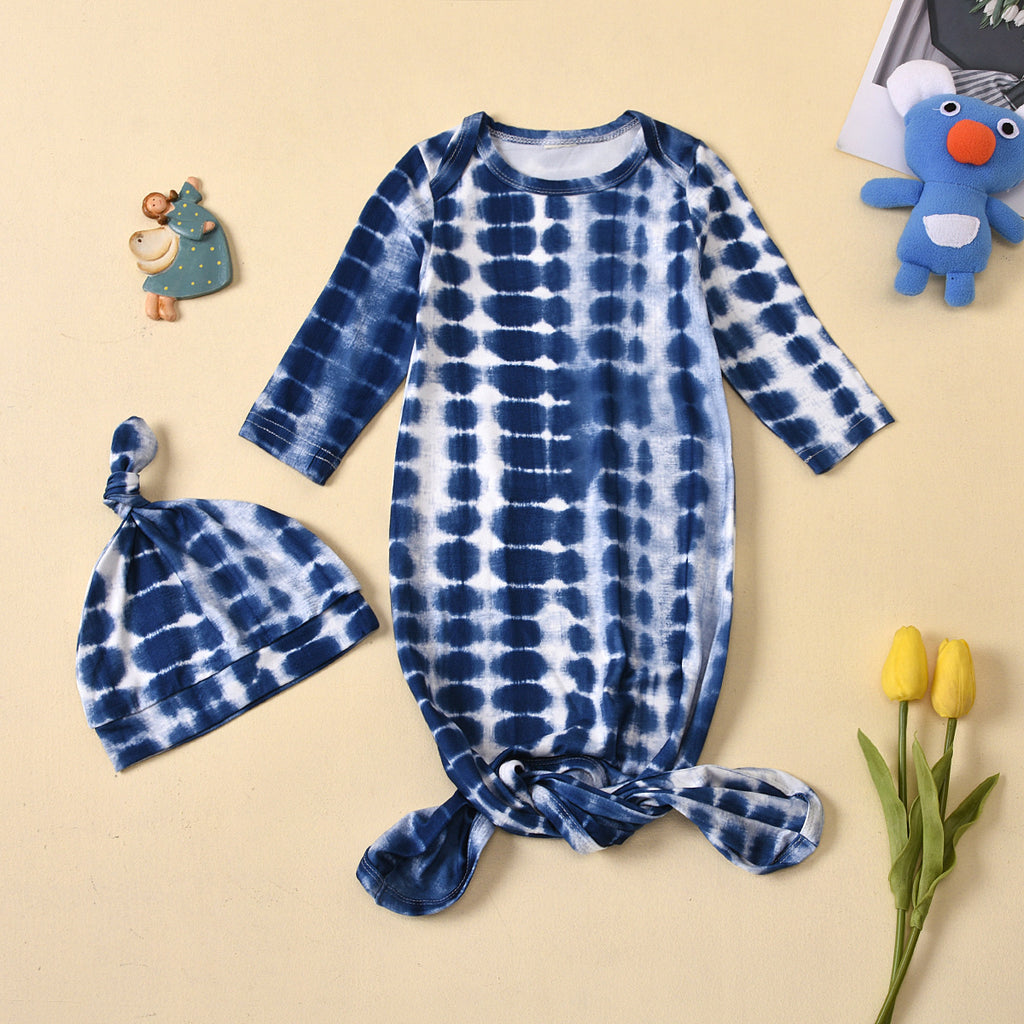 Tie-dye Long-sleeved Baby Sleeping Bag Cotton Suit For Boys And Girls