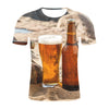 Personalized Design Beer 3D Digital Print Flower Men Short-Sleeved T-Shirt