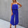 Solid Off-shoulder Straight-leg Pants Jumpsuit