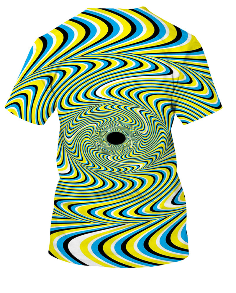 Digital print round neck short sleeve T-shirt