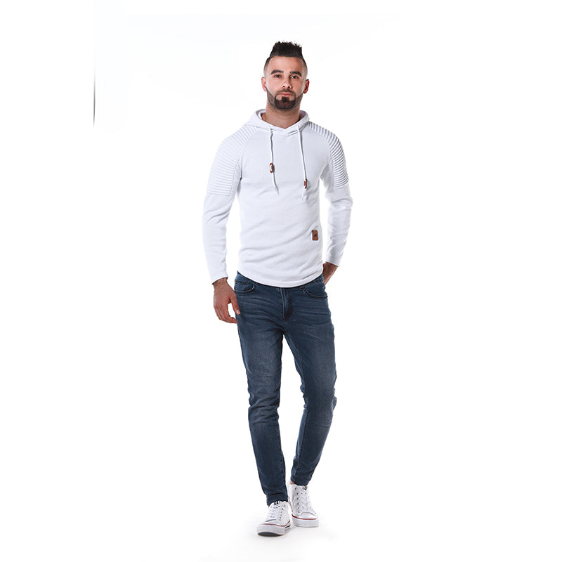 Autumn Men Hoodies Super Resilience Solid Color Hoodie