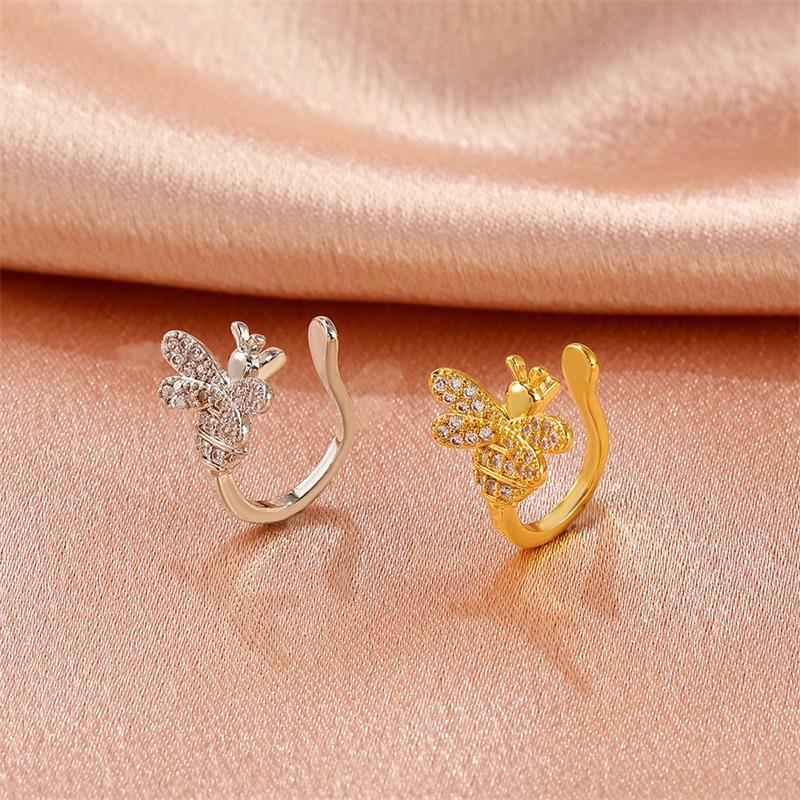 Simple And Cute Little Bee Ear Clip Personality Diamond Small Insect Ear Clip Single